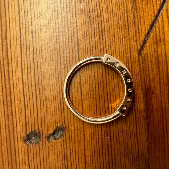 Pandora Signature I-D Pavé Ring ROSE GOLD Plated (Sz. 7.5) - Picture 10 of 10